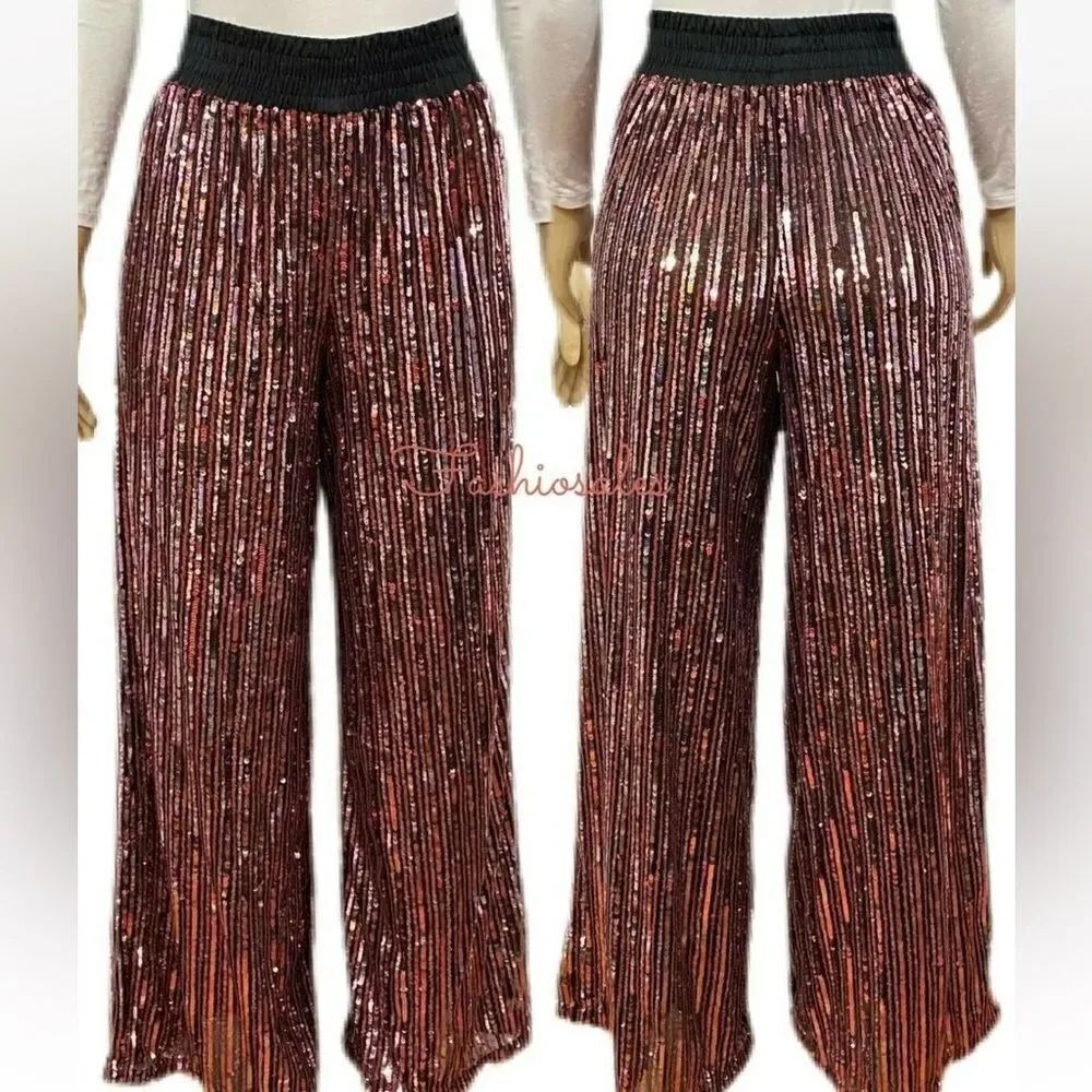 Victoria’s Secret Bling Mega Sequin Wide Leg Lounge , Pajama pants Small